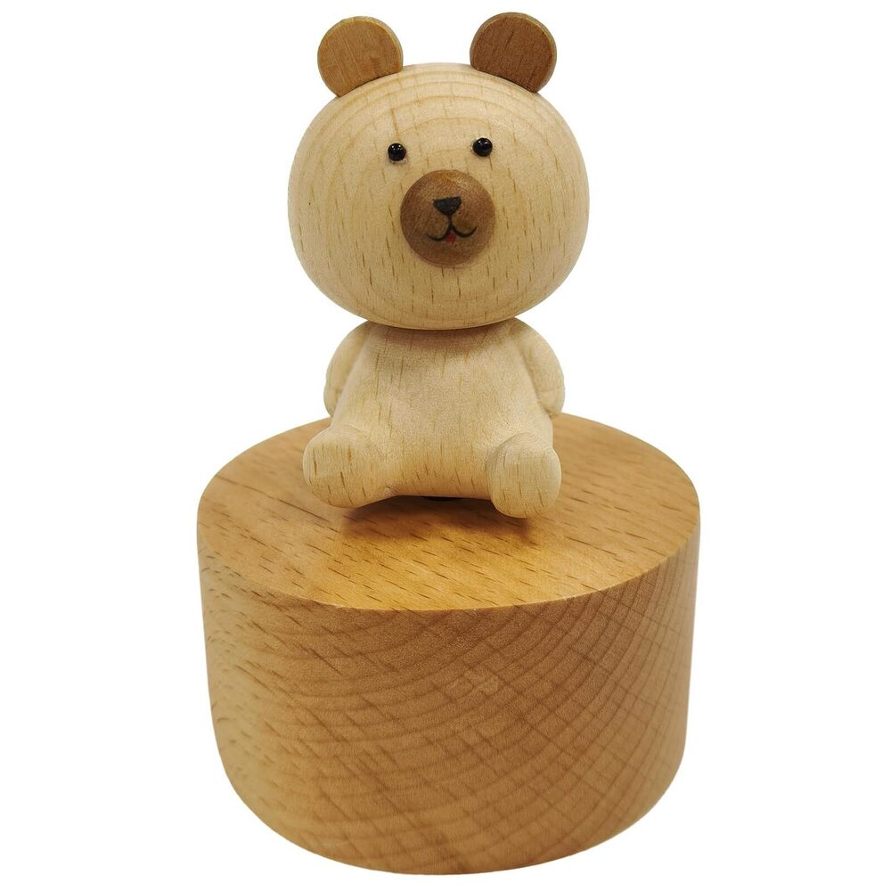 3053 Charming Wooden Music Box Adorable Animal Designs Rotating Musical